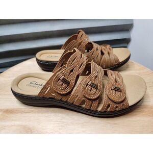 Clarks Laurieann Ruby Women’s Sandals – Size 9.5, Cuir Brun (Brown)